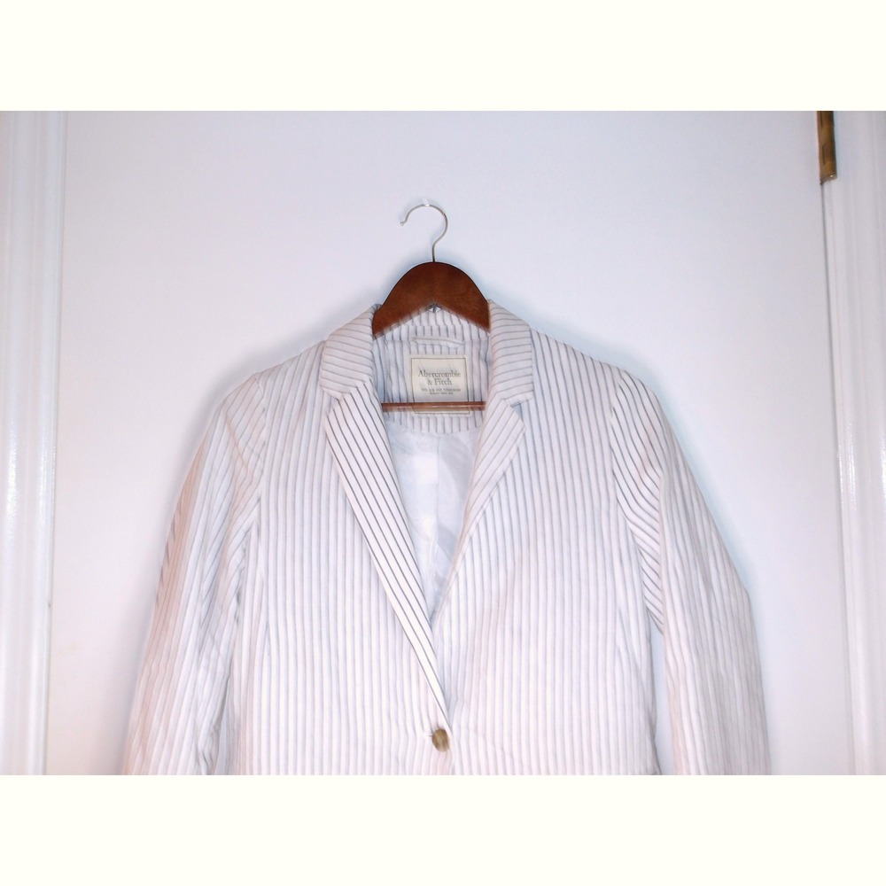 Abercrombie & Fitch Striped Blazer Classic Fit Career Casual Jacket Sz XS /#5235